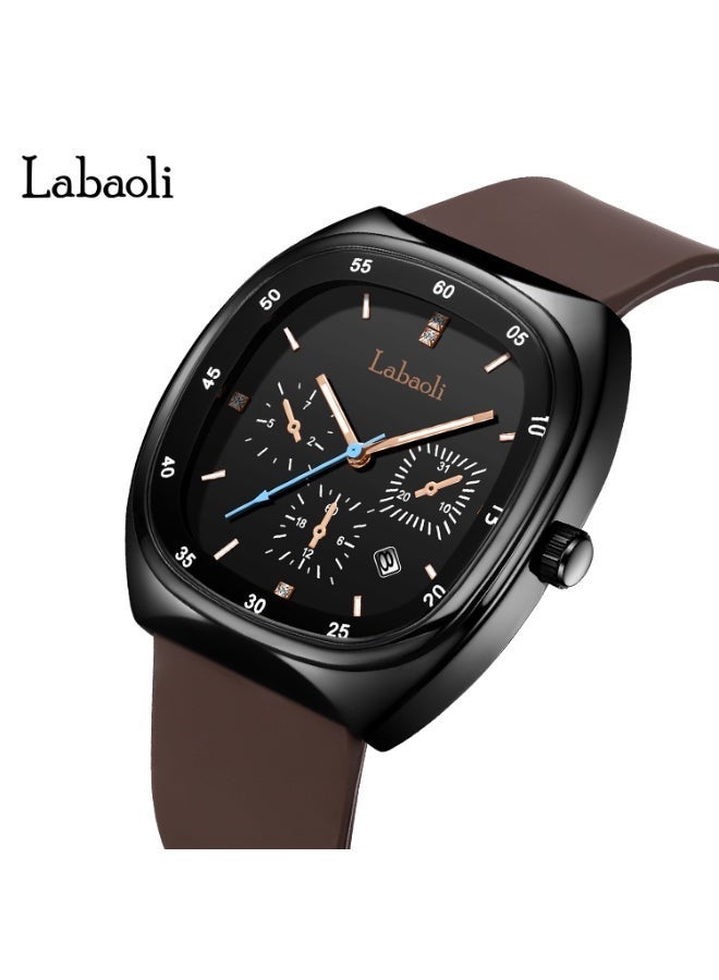 Labaoli 42mm Large-Dial Rubber Strap Quartz Watch, 9mm Slim, 3ATM Water Resistant, Unisex Sport Trend - Image 3